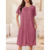 imageEkouaer Women Zipper Robe Short Waffle Knit Bathrobe Lightweight Housecoat Soft Knee Length Loungewear with Pockets SXXXLPurple Gray Red