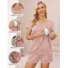 imageEkouaer Womens Maternity Nursing Pajamas Set Breastfeeding Sleepwear Double Layer Short Sleeve Top ampamp Shorts Nursing PjsApink