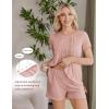 imageEkouaer Womens Maternity Nursing Pajamas Set Breastfeeding Sleepwear Double Layer Short Sleeve Top ampamp Shorts Nursing PjsApink
