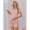 imageEkouaer Womens Maternity Nursing Pajamas Set Breastfeeding Sleepwear Double Layer Short Sleeve Top ampamp Shorts Nursing PjsApink