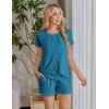 imageEkouaer Womens Maternity Nursing Pajamas Set Breastfeeding Sleepwear Double Layer Short Sleeve Top ampamp Shorts Nursing PjsBlue