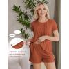imageEkouaer Womens Maternity Nursing Pajamas Set Breastfeeding Sleepwear Double Layer Short Sleeve Top ampamp Shorts Nursing PjsCaramel