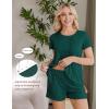imageEkouaer Womens Maternity Nursing Pajamas Set Breastfeeding Sleepwear Double Layer Short Sleeve Top ampamp Shorts Nursing PjsGreen