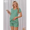 imageEkouaer Womens Maternity Nursing Pajamas Set Breastfeeding Sleepwear Double Layer Short Sleeve Top ampamp Shorts Nursing PjsGrey Green