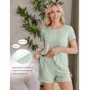imageEkouaer Womens Maternity Nursing Pajamas Set Breastfeeding Sleepwear Double Layer Short Sleeve Top ampamp Shorts Nursing PjsLight Green