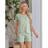 imageEkouaer Womens Maternity Nursing Pajamas Set Breastfeeding Sleepwear Double Layer Short Sleeve Top ampamp Shorts Nursing PjsLight Green