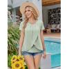 imageEkouaer Womens Maternity Nursing Pajamas Set Breastfeeding Sleepwear Double Layer Short Sleeve Top ampamp Shorts Nursing PjsLight Green