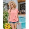 imageEkouaer Womens Maternity Nursing Pajamas Set Breastfeeding Sleepwear Double Layer Short Sleeve Top ampamp Shorts Nursing PjsOrange Pink