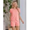 imageEkouaer Womens Maternity Nursing Pajamas Set Breastfeeding Sleepwear Double Layer Short Sleeve Top ampamp Shorts Nursing PjsOrange Pink