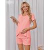 imageEkouaer Womens Maternity Nursing Pajamas Set Breastfeeding Sleepwear Double Layer Short Sleeve Top ampamp Shorts Nursing PjsOrange Pink
