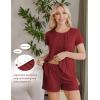 imageEkouaer Womens Maternity Nursing Pajamas Set Breastfeeding Sleepwear Double Layer Short Sleeve Top ampamp Shorts Nursing PjsWine Red