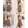 imageEkouaer Womens Rompers Summer Casual Short Overalls Sleeveless Adjustable Strap Jumpsuits with Pockets Beach Vacation ClothesBrown