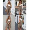 imageEkouaer Womens Rompers Summer Casual Short Overalls Sleeveless Adjustable Strap Jumpsuits with Pockets Beach Vacation ClothesBrown