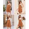 imageEkouaer Womens Rompers Summer Casual Short Overalls Sleeveless Adjustable Strap Jumpsuits with Pockets Beach Vacation ClothesCaramel