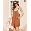 imageEkouaer Womens Rompers Summer Casual Short Overalls Sleeveless Adjustable Strap Jumpsuits with Pockets Beach Vacation ClothesCaramel