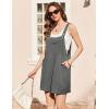 imageEkouaer Womens Rompers Summer Casual Short Overalls Sleeveless Adjustable Strap Jumpsuits with Pockets Beach Vacation ClothesDark Grey