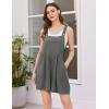 imageEkouaer Womens Rompers Summer Casual Short Overalls Sleeveless Adjustable Strap Jumpsuits with Pockets Beach Vacation ClothesDark Grey