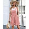 imageEkouaer Womens Rompers Summer Casual Short Overalls Sleeveless Adjustable Strap Jumpsuits with Pockets Beach Vacation ClothesDirty Pink1