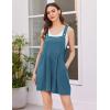 imageEkouaer Womens Rompers Summer Casual Short Overalls Sleeveless Adjustable Strap Jumpsuits with Pockets Beach Vacation ClothesGrey Blue