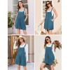 imageEkouaer Womens Rompers Summer Casual Short Overalls Sleeveless Adjustable Strap Jumpsuits with Pockets Beach Vacation ClothesGrey Blue