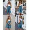 imageEkouaer Womens Rompers Summer Casual Short Overalls Sleeveless Adjustable Strap Jumpsuits with Pockets Beach Vacation ClothesGrey Blue