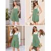 imageEkouaer Womens Rompers Summer Casual Short Overalls Sleeveless Adjustable Strap Jumpsuits with Pockets Beach Vacation ClothesLight Green