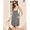 imageEkouaer Womens Rompers Summer Casual Short Overalls Sleeveless Adjustable Strap Jumpsuits with Pockets Beach Vacation ClothesLight Grey