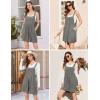 imageEkouaer Womens Rompers Summer Casual Short Overalls Sleeveless Adjustable Strap Jumpsuits with Pockets Beach Vacation ClothesLight Grey