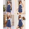 imageEkouaer Womens Rompers Summer Casual Short Overalls Sleeveless Adjustable Strap Jumpsuits with Pockets Beach Vacation ClothesNavy