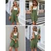 imageEkouaer Womens Rompers Summer Casual Short Overalls Sleeveless Adjustable Strap Jumpsuits with Pockets Beach Vacation ClothesOlive