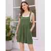 imageEkouaer Womens Rompers Summer Casual Short Overalls Sleeveless Adjustable Strap Jumpsuits with Pockets Beach Vacation ClothesOlive