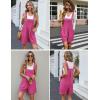 imageEkouaer Womens Rompers Summer Casual Short Overalls Sleeveless Adjustable Strap Jumpsuits with Pockets Beach Vacation ClothesRose