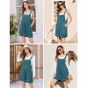 imageEkouaer Womens Rompers Summer Casual Short Overalls Sleeveless Adjustable Strap Jumpsuits with Pockets Beach Vacation ClothesTeal