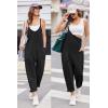 imageEkouaer Womens Sleeveless Jumpsuit Loose Spaghetti Strap Baggy Overalls Jumpers Casual Long Pants Rompers with Pockets 2025Black