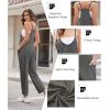 imageEkouaer Womens Sleeveless Jumpsuit Loose Spaghetti Strap Baggy Overalls Jumpers Casual Long Pants Rompers with Pockets 2025Darkgrey
