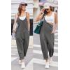 imageEkouaer Womens Sleeveless Jumpsuit Loose Spaghetti Strap Baggy Overalls Jumpers Casual Long Pants Rompers with Pockets 2025Darkgrey