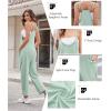 imageEkouaer Womens Sleeveless Jumpsuit Loose Spaghetti Strap Baggy Overalls Jumpers Casual Long Pants Rompers with Pockets 2025Sage