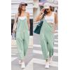 imageEkouaer Womens Sleeveless Jumpsuit Loose Spaghetti Strap Baggy Overalls Jumpers Casual Long Pants Rompers with Pockets 2025Sage