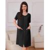 imageEkouaer Womens Zipper Robe Short Sleeves Swiss Dots Housecoat Zip Up Bathrobe Soft Nightgown with Pockets S3XLBlack