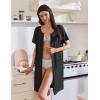 imageEkouaer Womens Zipper Robe Short Sleeves Swiss Dots Housecoat Zip Up Bathrobe Soft Nightgown with Pockets S3XLBlack