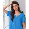 imageEkouaer Womens Zipper Robe Short Sleeves Swiss Dots Housecoat Zip Up Bathrobe Soft Nightgown with Pockets S3XLBlue