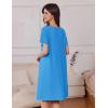 imageEkouaer Womens Zipper Robe Short Sleeves Swiss Dots Housecoat Zip Up Bathrobe Soft Nightgown with Pockets S3XLBlue