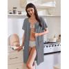 imageEkouaer Womens Zipper Robe Short Sleeves Swiss Dots Housecoat Zip Up Bathrobe Soft Nightgown with Pockets S3XLGray