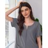 imageEkouaer Womens Zipper Robe Short Sleeves Swiss Dots Housecoat Zip Up Bathrobe Soft Nightgown with Pockets S3XLGray