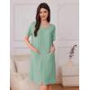 imageEkouaer Womens Zipper Robe Short Sleeves Swiss Dots Housecoat Zip Up Bathrobe Soft Nightgown with Pockets S3XLGray Green