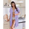 imageEkouaer Womens Zipper Robe Short Sleeves Swiss Dots Housecoat Zip Up Bathrobe Soft Nightgown with Pockets S3XLLavender