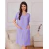 imageEkouaer Womens Zipper Robe Short Sleeves Swiss Dots Housecoat Zip Up Bathrobe Soft Nightgown with Pockets S3XLLavender
