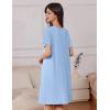 imageEkouaer Womens Zipper Robe Short Sleeves Swiss Dots Housecoat Zip Up Bathrobe Soft Nightgown with Pockets S3XLLight Blue