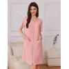 imageEkouaer Womens Zipper Robe Short Sleeves Swiss Dots Housecoat Zip Up Bathrobe Soft Nightgown with Pockets S3XLLight Pink