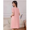 imageEkouaer Womens Zipper Robe Short Sleeves Swiss Dots Housecoat Zip Up Bathrobe Soft Nightgown with Pockets S3XLLight Pink